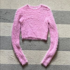 Zara Pink Fuzzy Crop Top